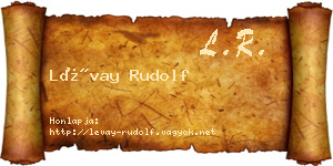 Lévay Rudolf névjegykártya